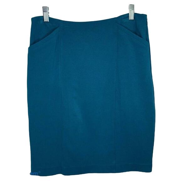 Cabi Sigourney Stretch Teal Pencil Pockets Career Workwear Skirt‎ 4 - Picture 2 of 7